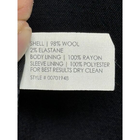 CLUB MONACO New York Black One Button Wool Blazer, Sz 10 - Picture 6 of 6